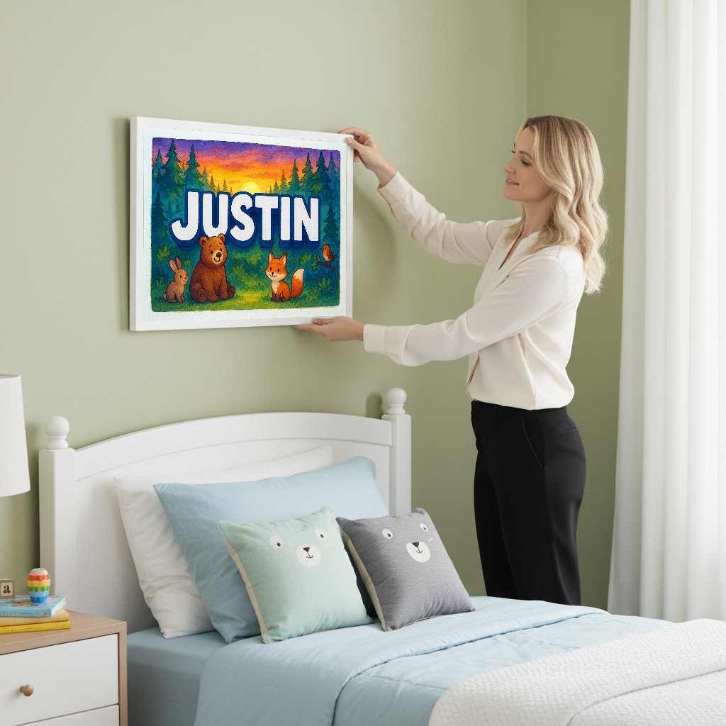 Personalized name art for Justin