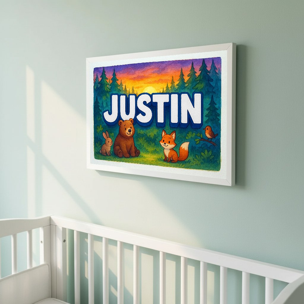 Personalized name art for Justin