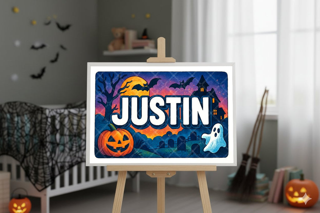Personalized name art for Justin