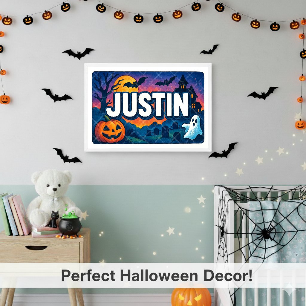 Personalized name art for Justin