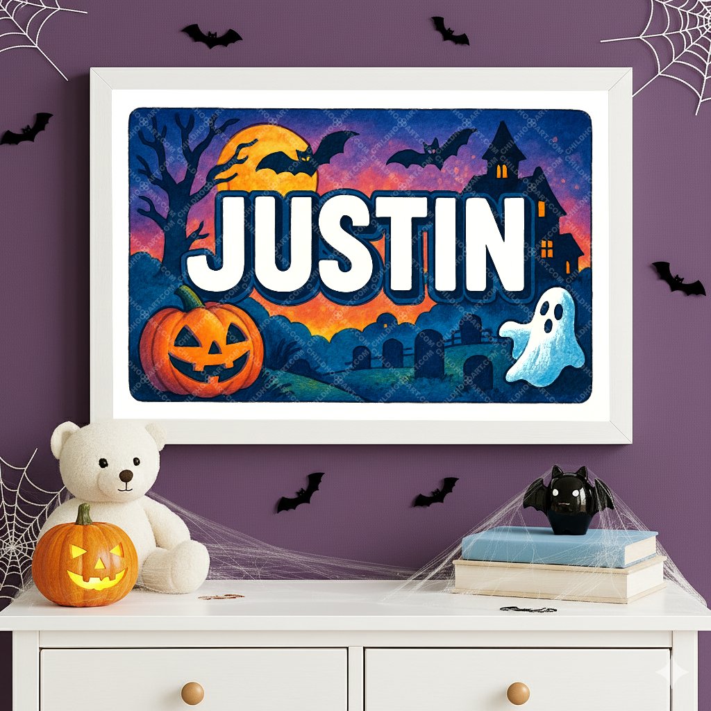 Personalized name art for Justin