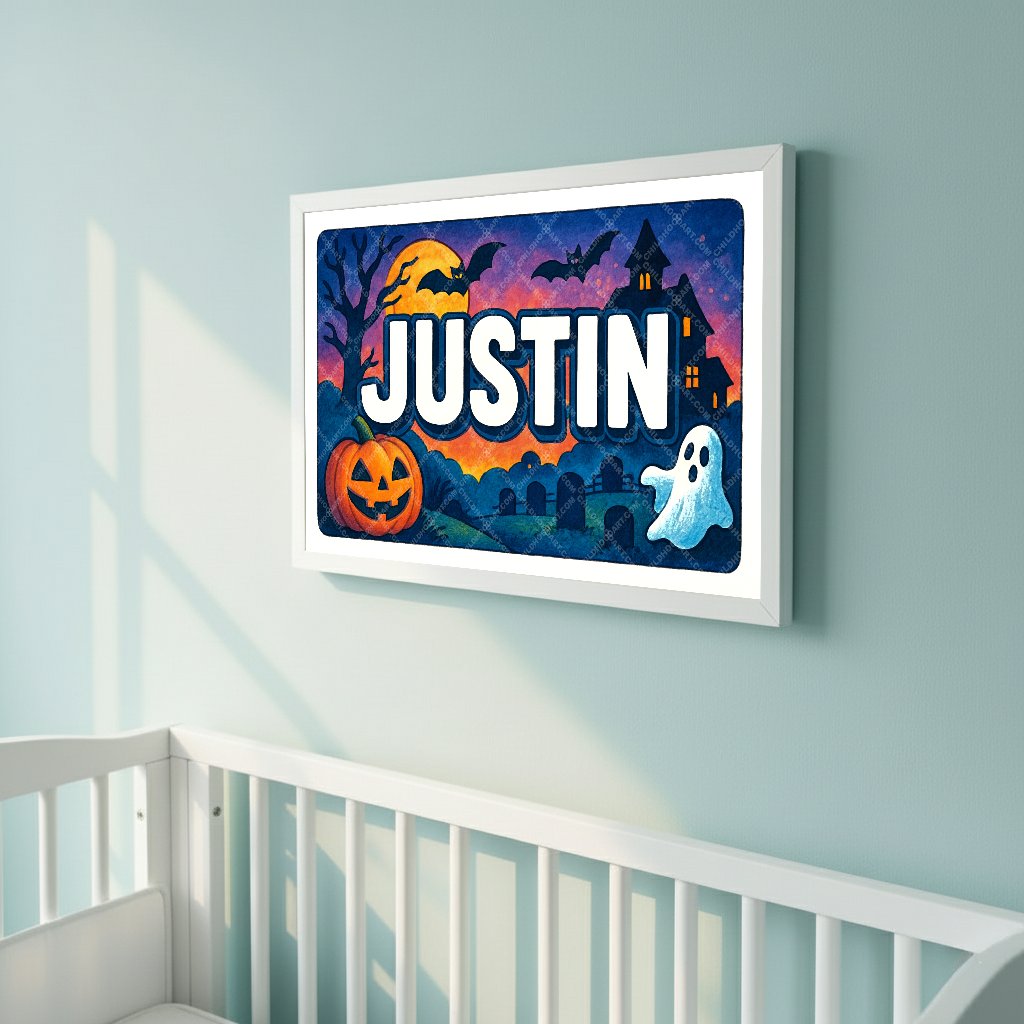 Personalized name art for Justin