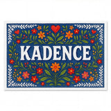 Kadence Name Art - Floral Farmhouse personalized wall print for kids