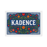Kadence Name Art - Floral Farmhouse personalized wall print for kids