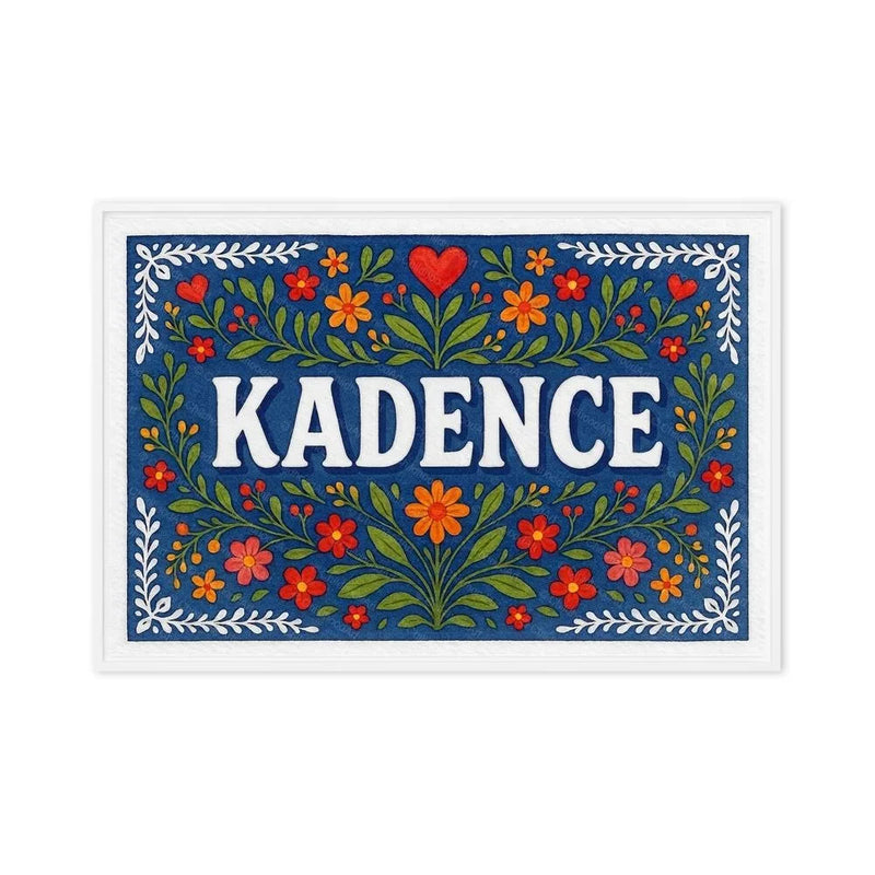 Kadence Name Art - Floral Farmhouse personalized wall print for kids
