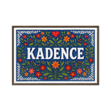 Kadence Name Art - Floral Farmhouse personalized wall print for kids