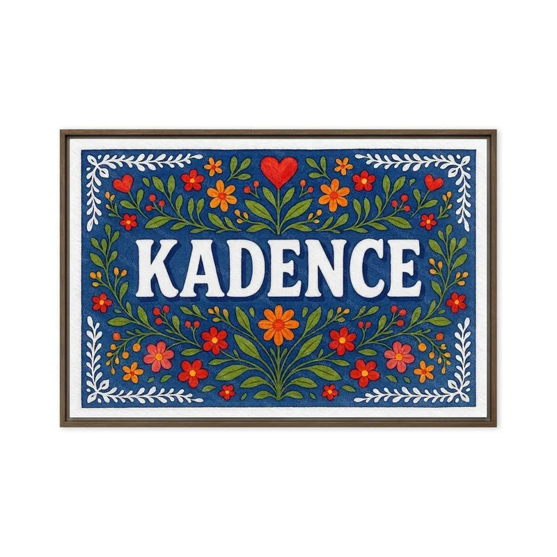 Kadence Name Art - Floral Farmhouse personalized wall print for kids