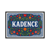 Kadence Name Art - Floral Farmhouse personalized wall print for kids