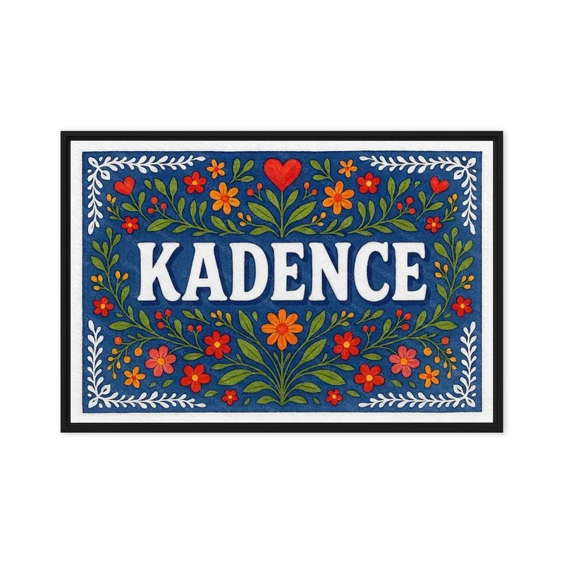 Kadence Name Art - Floral Farmhouse personalized wall print for kids