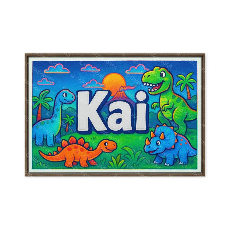 Kai Name Art - Dinosaur Adventure personalized wall print for kids