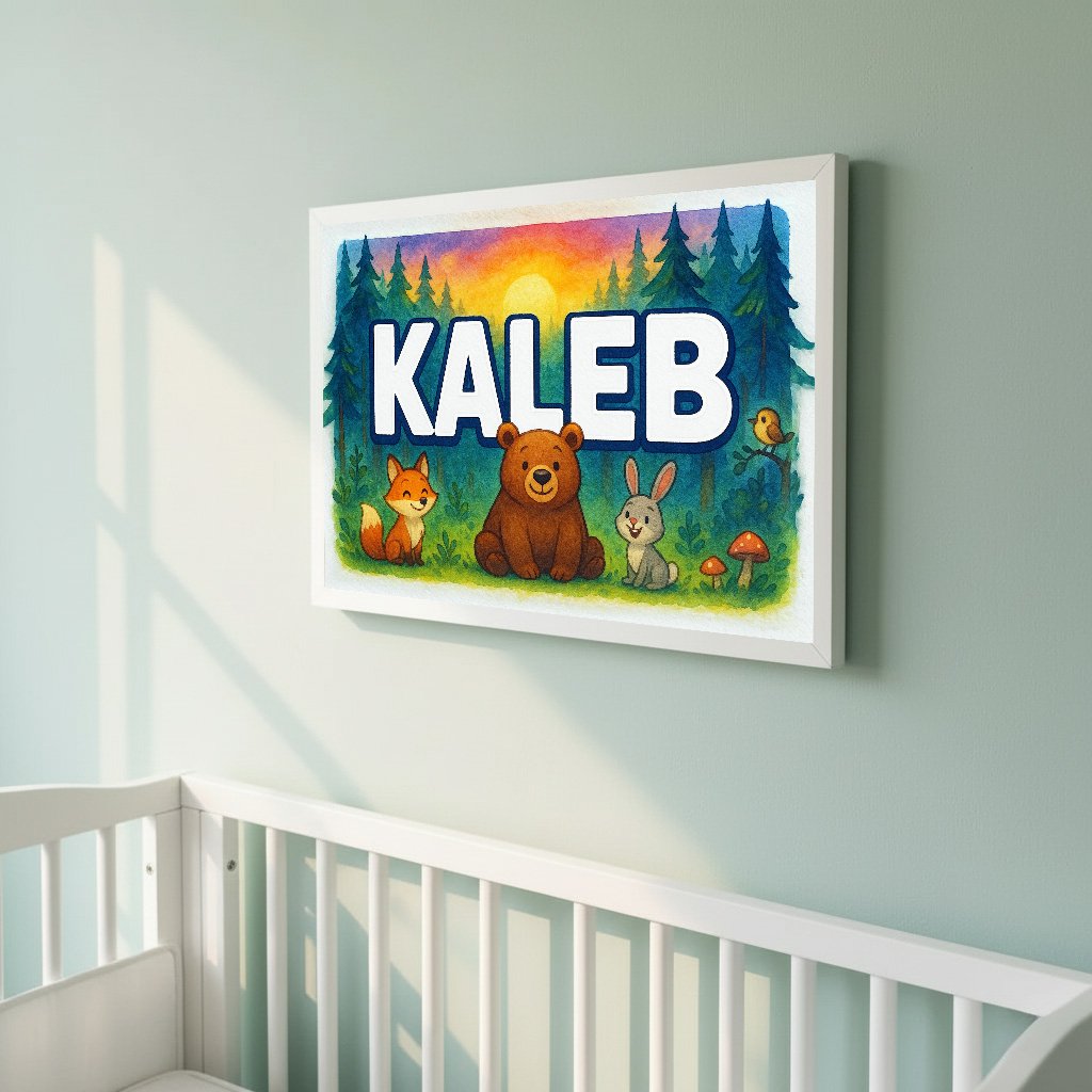 Personalized name art for Kaleb