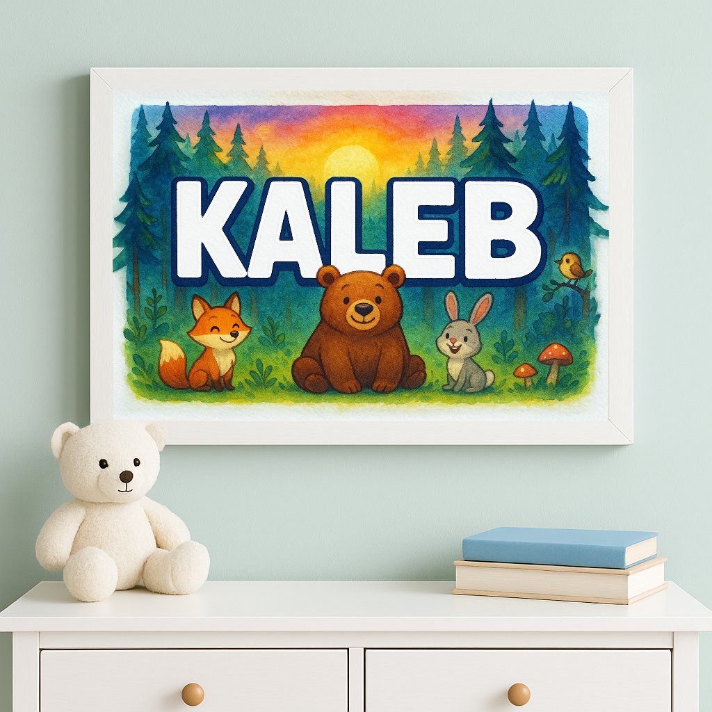 Personalized name art for Kaleb