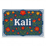 Kali Name Art - Floral Farmhouse personalized wall print for kids