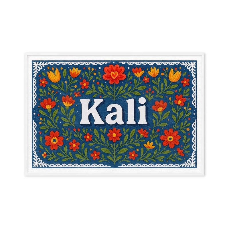 Kali Name Art - Floral Farmhouse personalized wall print for kids