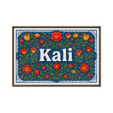 Kali Name Art - Floral Farmhouse personalized wall print for kids