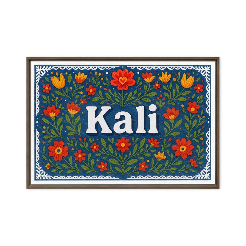 Kali Name Art - Floral Farmhouse personalized wall print for kids