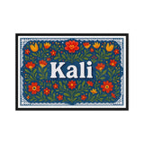 Kali Name Art - Floral Farmhouse personalized wall print for kids