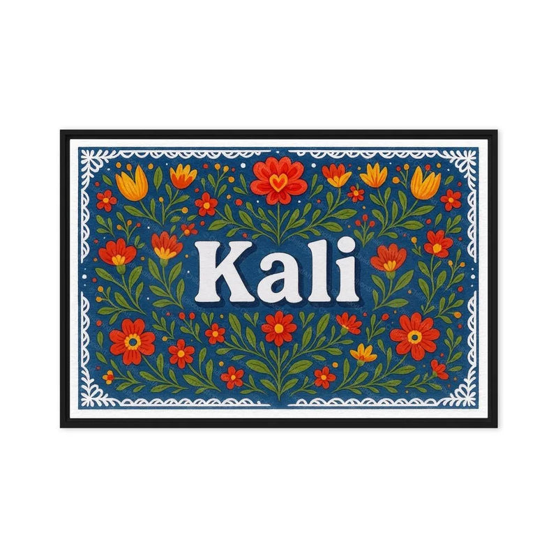 Kali Name Art - Floral Farmhouse personalized wall print for kids