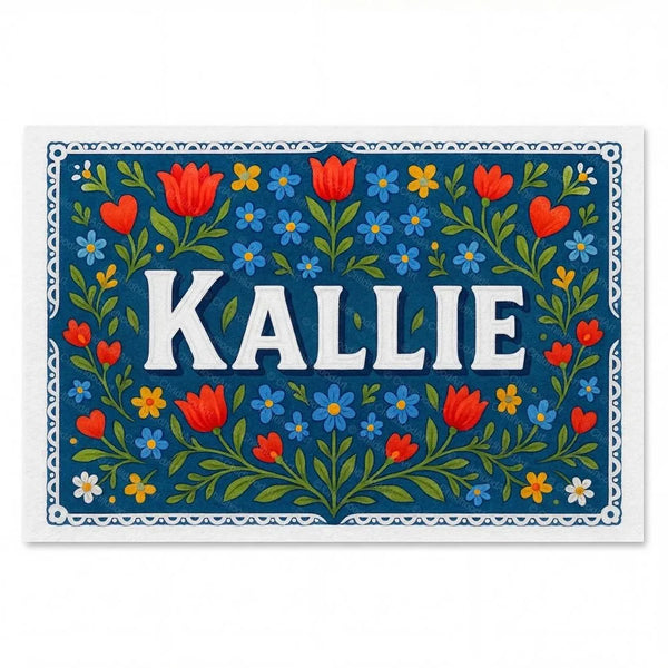 Personalized Kallie name art print in the Floral farmhouse style