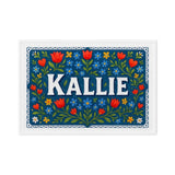 Kallie Name Art - Floral Farmhouse personalized wall print for kids