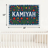 Kamiyah Name Art - Floral Farmhouse personalized wall print for kids
