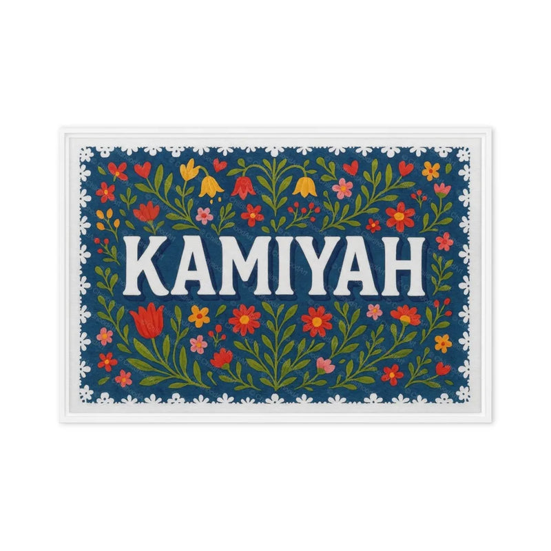 Kamiyah Name Art - Floral Farmhouse personalized wall print for kids