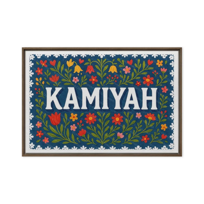 Kamiyah Name Art - Floral Farmhouse personalized wall print for kids