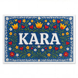 Kara Name Art - Floral Farmhouse personalized wall print for kids