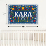 Kara Name Art - Floral Farmhouse personalized wall print for kids