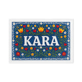 Kara Name Art - Floral Farmhouse personalized wall print for kids