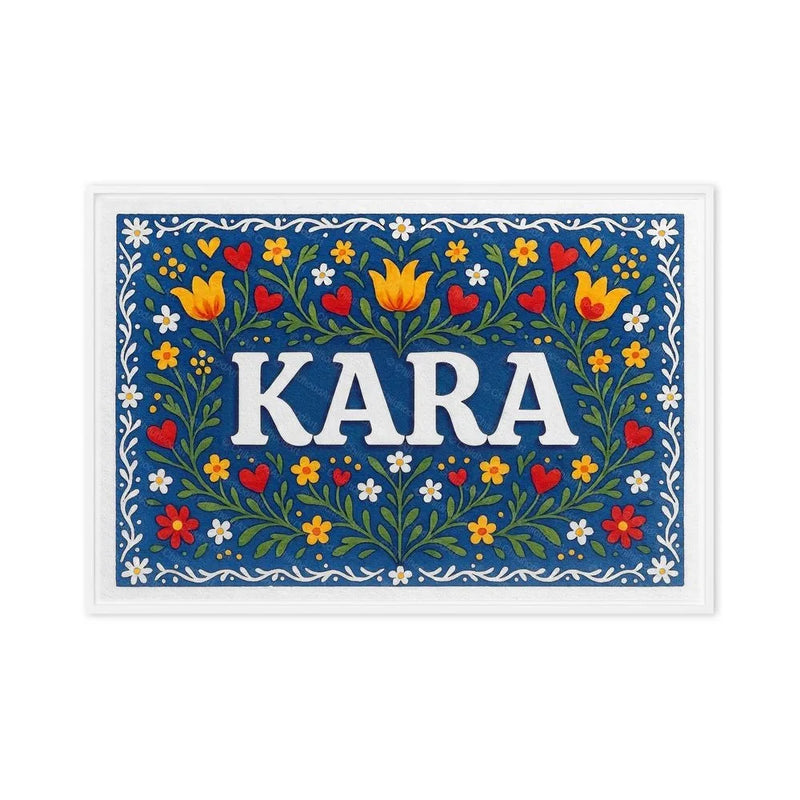 Kara Name Art - Floral Farmhouse personalized wall print for kids