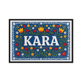 Kara Name Art - Floral Farmhouse personalized wall print for kids