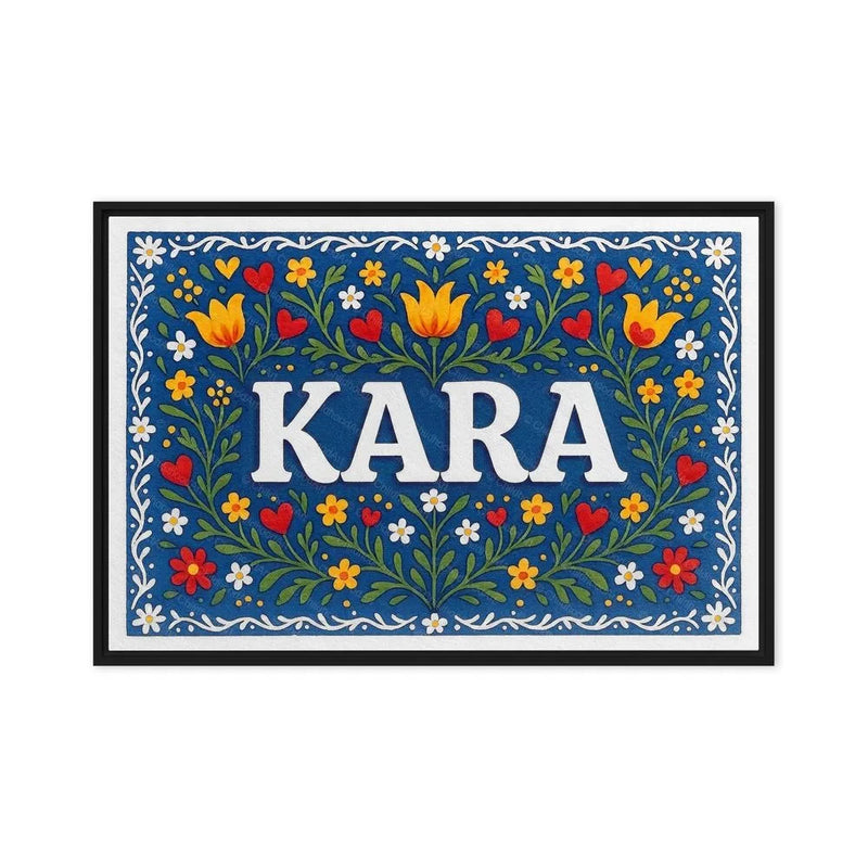 Kara Name Art - Floral Farmhouse personalized wall print for kids