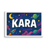Kara Name Art - Space Explorers personalized wall print for kids