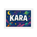 Kara Name Art - Space Explorers personalized wall print for kids