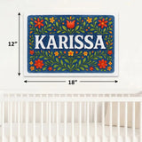 Karissa Name Art - Floral Farmhouse personalized wall print for kids
