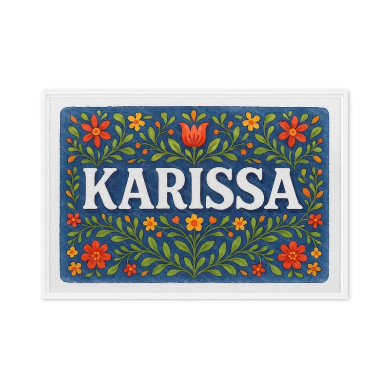 Karissa Name Art - Floral Farmhouse personalized wall print for kids