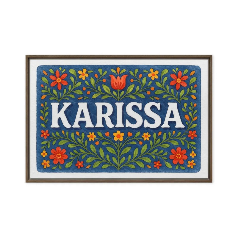 Karissa Name Art - Floral Farmhouse personalized wall print for kids