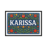 Karissa Name Art - Floral Farmhouse personalized wall print for kids