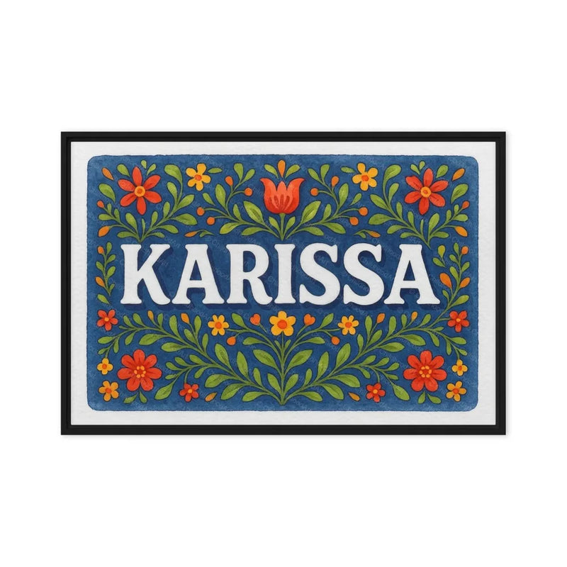 Karissa Name Art - Floral Farmhouse personalized wall print for kids