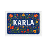 Karla Name Art - Floral Farmhouse personalized wall print for kids