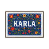 Karla Name Art - Floral Farmhouse personalized wall print for kids