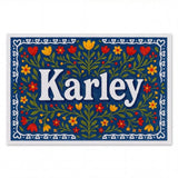 Karley Name Art - Floral Farmhouse personalized wall print for kids
