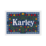 Karley Name Art - Floral Farmhouse personalized wall print for kids