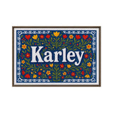 Karley Name Art - Floral Farmhouse personalized wall print for kids