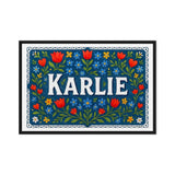 Karlie Name Art - Floral Farmhouse personalized wall print for kids