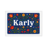 Karly Name Art - Floral Farmhouse personalized wall print for kids