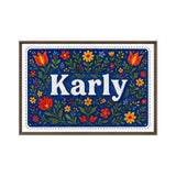 Karly Name Art - Floral Farmhouse personalized wall print for kids