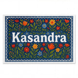Kasandra Name Art - Floral Farmhouse personalized wall print for kids
