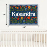 Kasandra Name Art - Floral Farmhouse personalized wall print for kids